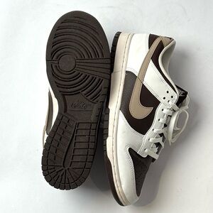Nike Men's White and Dark Brown Sneakers